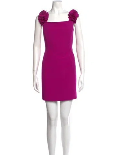 Pre-owned Marchesa Notte Square Neckline Mini Dress W/ Tags In Purple