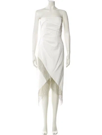 Pre-owned Marchesa Notte Strapless Knee-length Dress W/ Tags In Blue