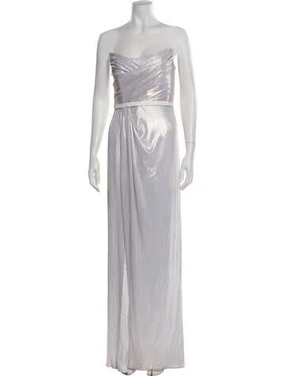 Pre-owned Marchesa Notte Strapless Long Dress In Neutral