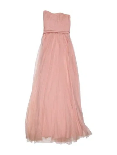 Pre-owned Marchesa Notte Strapless Long Dress In Pink