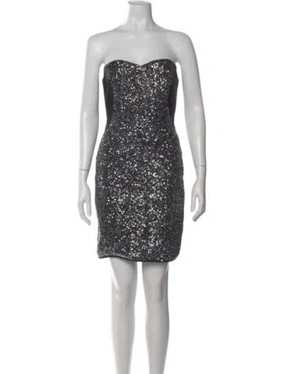 Pre-owned Marchesa Notte Strapless Mini Dress In Multi