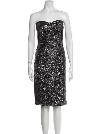 Pre-owned Marchesa Notte Strapless Mini Dress In Multi