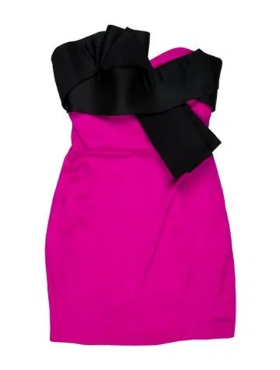 Pre-owned Marchesa Notte Strapless Mini Dress In Pink