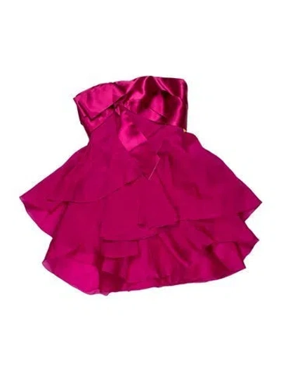 Pre-owned Marchesa Notte Strapless Mini Dress In Pink