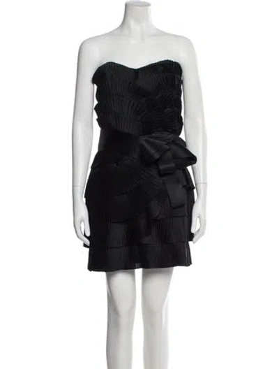 Pre-owned Marchesa Notte Strapless Mini Dress W/ Tags In Black