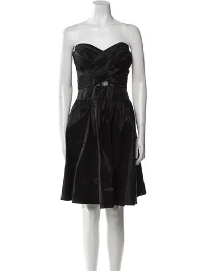 Pre-owned Marchesa Notte Strapless Mini Dress W/ Tags In Black