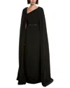 Marchesa Notte Stretch Crepe Gown In Black