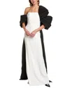 Marchesa Notte Draped Taffeta Dress