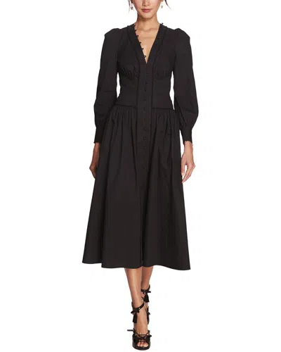 Marchesa Notte Tansy Midi Dress In Black