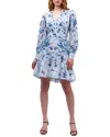 Marchesa Notte Threadwork Voile Mini Dress