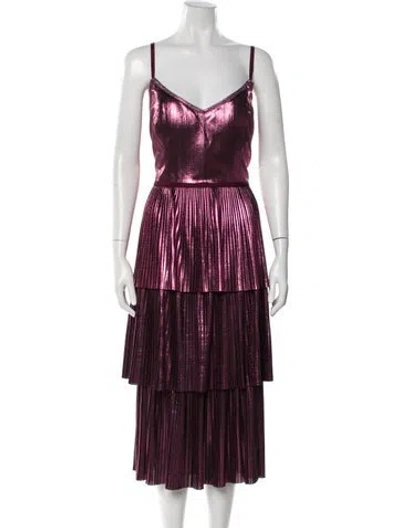 Pre-owned Marchesa Notte V-neck Long Dress