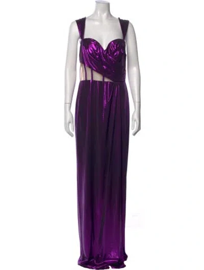 Pre-owned Marchesa Notte V-neck Long Dress