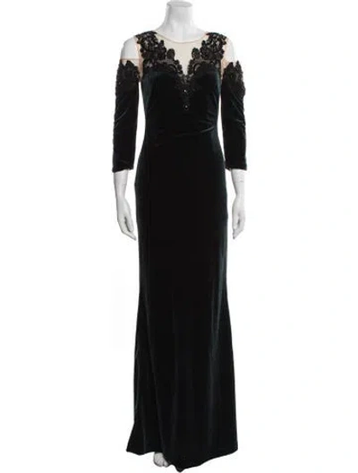 Pre-owned Marchesa Notte V-neck Long Dress W/ Tags In Green