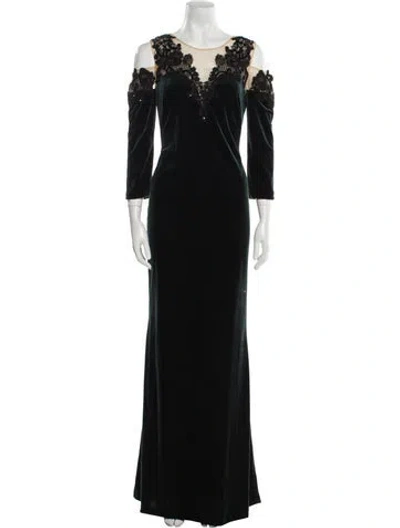 Pre-owned Marchesa Notte V-neck Long Dress W/ Tags In Green