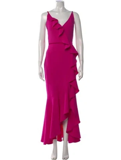 Pre-owned Marchesa Notte V-neck Long Dress W/ Tags In Pink