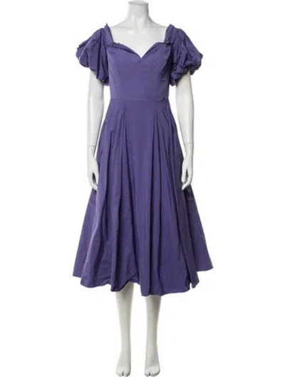 Pre-owned Marchesa Notte V-neck Midi Length Dress W/ Tags In Purple