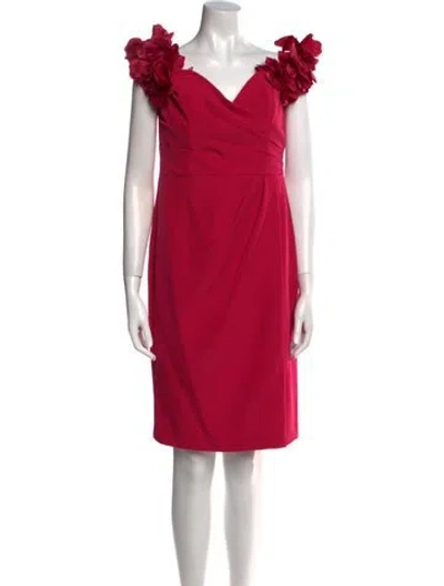 Pre-owned Marchesa Notte V-neck Mini Dress In Pink