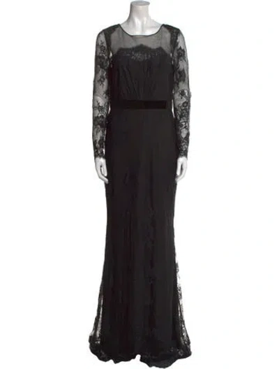 Pre-owned Marchesa Nylon Long Dress In Black