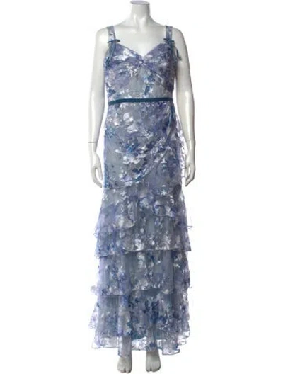 Pre-owned Marchesa Nylon Long Dress In Blue