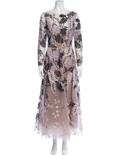 Pre-owned Marchesa Nylon Long Dress In Purple