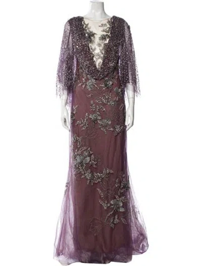 Pre-owned Marchesa Nylon Long Dress In Purple
