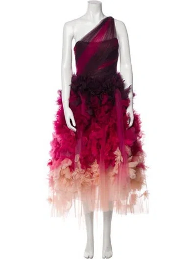 Pre-owned Marchesa Nylon Long Dress W/ Tags In Pink