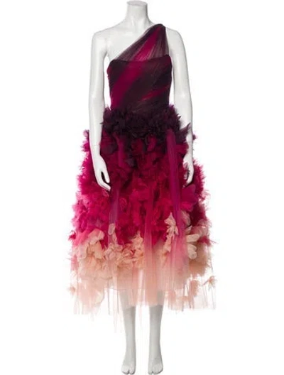 Pre-owned Marchesa Nylon Long Dress W/ Tags In Pink