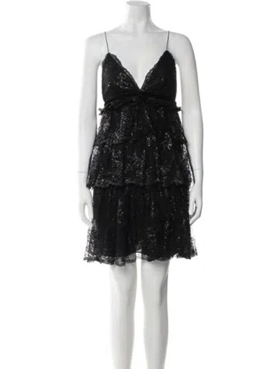 Pre-owned Marchesa Nylon Mini Dress In Black