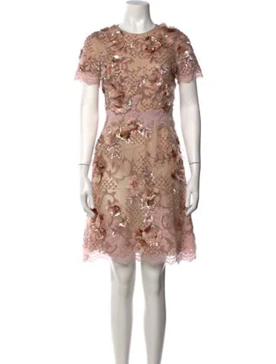 Pre-owned Marchesa Nylon Mini Dress In Pink