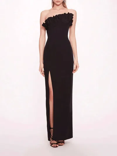 Marchesa Off Shoulder Taffeta Ballgown In Black