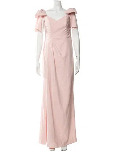 Pre-owned Marchesa Off-the-shoulder Long Dress W/ Tags In Pink