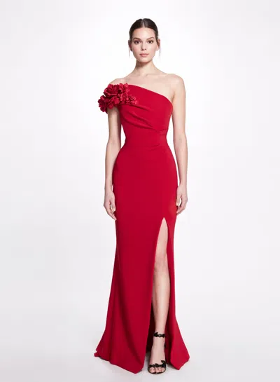 Marchesa One Shoulder Column Gown