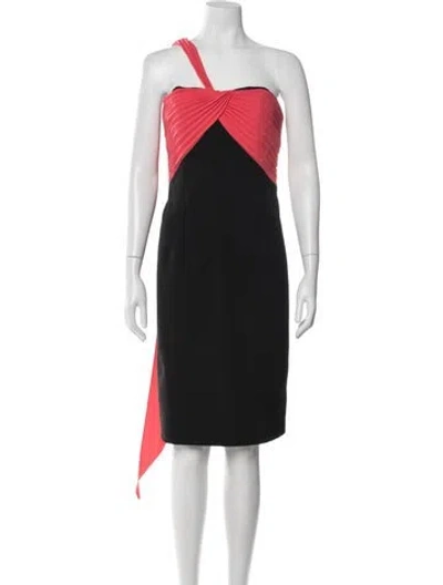 Pre-owned Marchesa One-shoulder Knee-length Dress In Multi