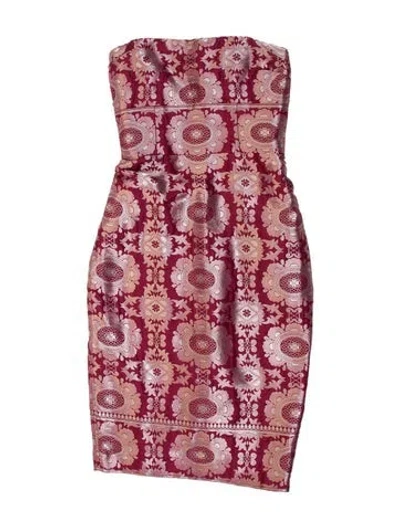 Pre-owned Marchesa Paisley Print Mini Dress In Red