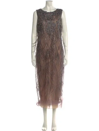Pre-owned Marchesa Patterned Long Dress In Multi