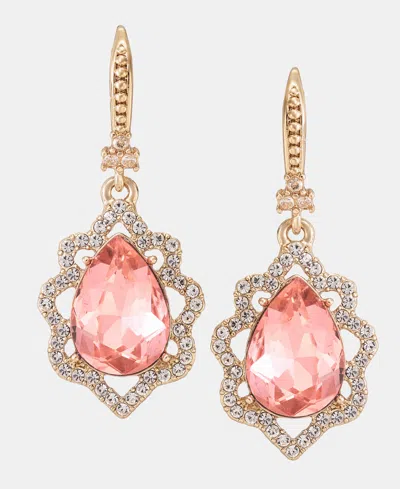 Marchesa Pave & Pear-shape Crystal Drop Earrings In Gold
