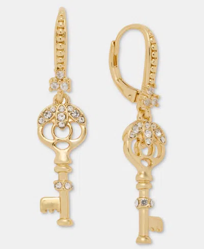 Marchesa Pave Key Drop Earrings In Gold
