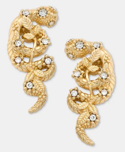 Marchesa Pave Snake Statement Stud Earrings In Gold