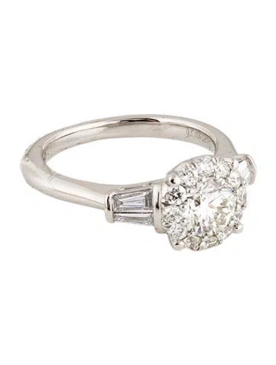 Pre-owned Marchesa Platinum 1.26ctw Diamond Engagement Ring In Multi