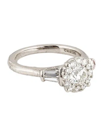 Pre-owned Marchesa Platinum 1.26ctw Diamond Engagement Ring In Multi