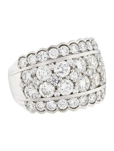 Pre-owned Marchesa Platinum 4.05ctw Diamond Wide Band In Multi