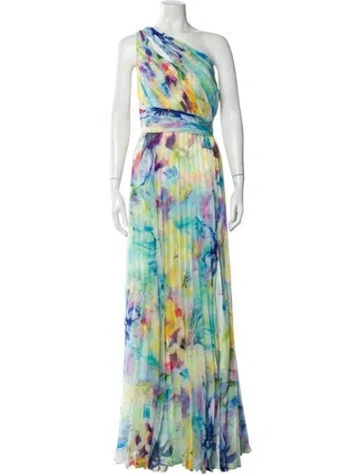 Pre-owned Marchesa Printed Long Dress In Multi