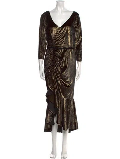 Pre-owned Marchesa Printed Long Dress W/ Tags In Multi