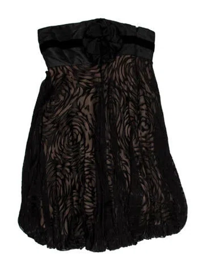 Pre-owned Marchesa Printed Mini Dress In Black