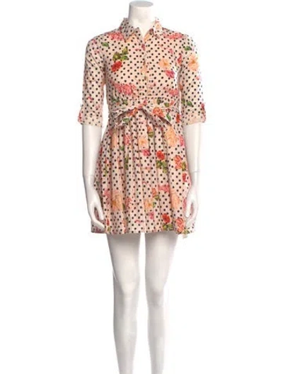 Pre-owned Marchesa Printed Mini Dress In Orange