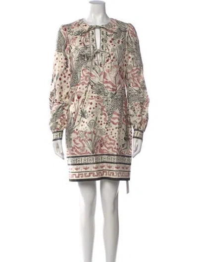 Pre-owned Marchesa Rosa Animal Print Mini Dress In Multicolor