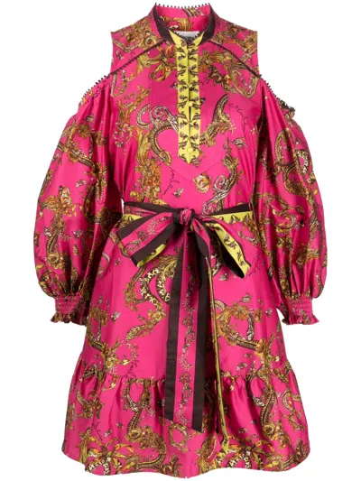 Marchesa Rosa Iris Mini Dress In Pink