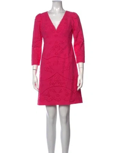 Pre-owned Marchesa Rosa Lace Pattern Mini Dress W/ Tags In Pink