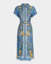 Marchesa Rosa Nautical-print Viscose Twill Midi Shirtdress