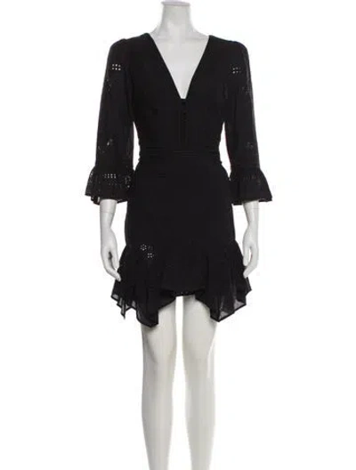 Pre-owned Marchesa Rosa V-neck Mini Dress In Multi